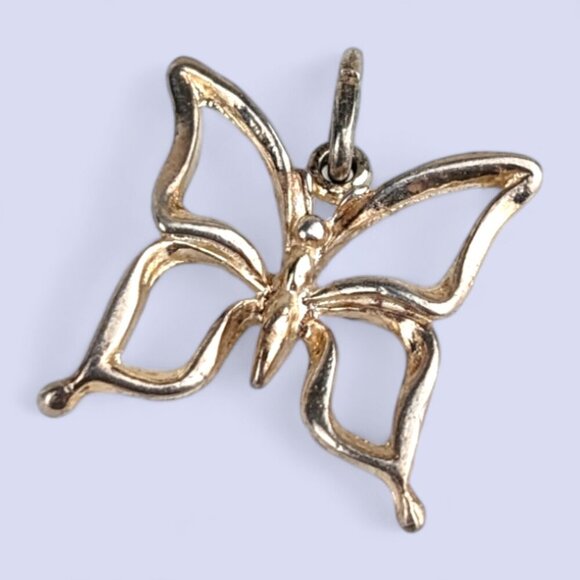 (2/$20) Vintage Sterling Butterfly Cut Out Charm - Picture 1 of 6
